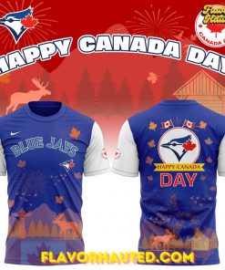 Toronto Blue Jays Happy Canada Day 2025 Blue T-Shirt