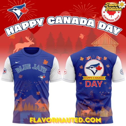 Toronto Blue Jays Happy Canada Day 2025 Blue T-Shirt