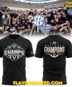 Vanderbilt Baseball 2025 SEC Baseball Conference Tournament Champions T Shirt 1