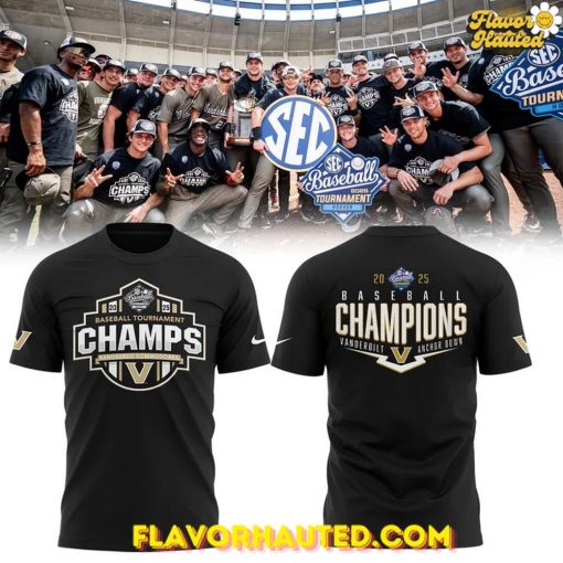 Vanderbilt Baseball 2025 SEC Conference Tournament Champions T-Shirt