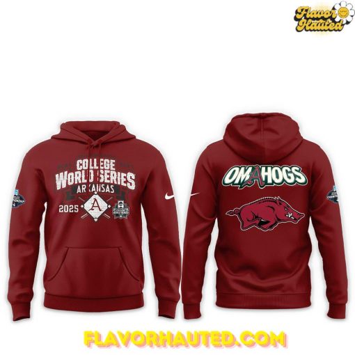 Arkansas Baseball OMAHOGS 2025 College World Series Limited Edition Hoodie