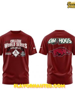 Arkansas Baseball OMAHOGS 2025 College World Series Limited Edition T-Shirt