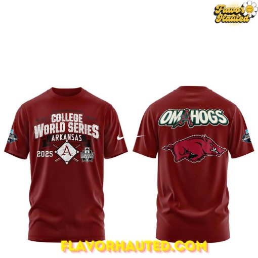 Arkansas Baseball OMAHOGS 2025 College World Series Limited Edition T-Shirt