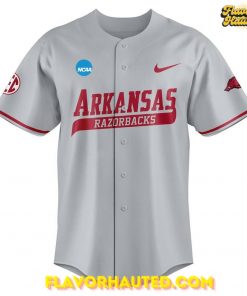 Arkansas Razorbacks 2025 Omahogs AR Special Gray Baseball Jersey