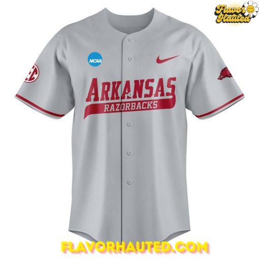 Arkansas Razorbacks 2025 Omahogs AR Special Gray Baseball Jersey
