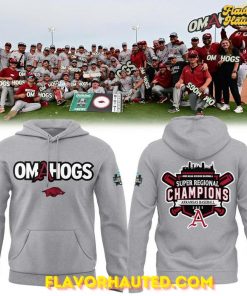 Arkansas Razorbacks 2025 Omahogs Men’s College World Series Limited Gray Hoodie