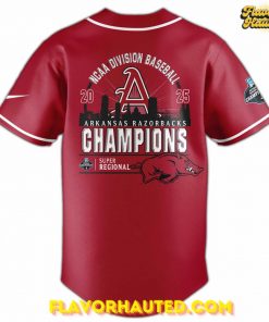 Arkansas Razorbacks 2025 Super Regionals Champions Special Baseball Jersey 3