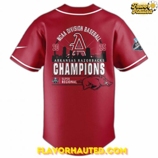 Arkansas Razorbacks 2025 Super Regionals Champions Special Baseball Jersey