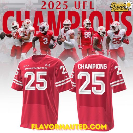 DC Defenders 2025 UFL Champions Special Red Football Jersey
