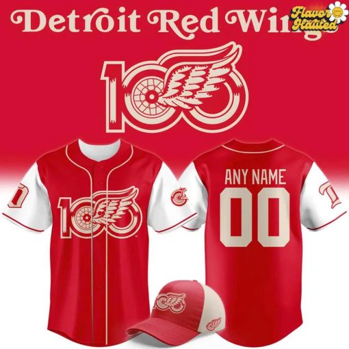 Detroit Red Wings 100 Years of Hockeytown Limited Edition Baseball Jersey