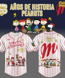 Diablos Rojos del México 100 Años De Historia Peanuts Night Special Baseball Jersey