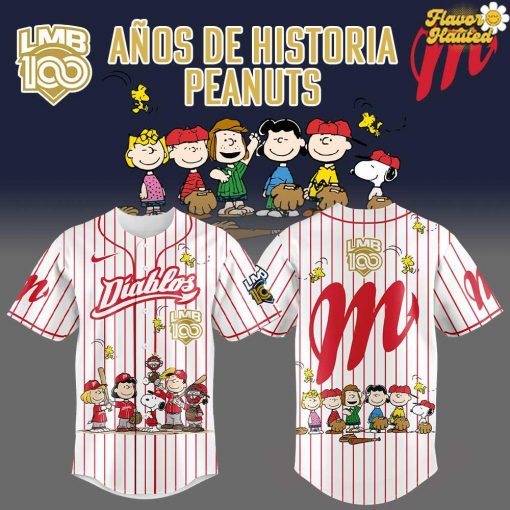 Diablos Rojos del México 100 Años De Historia Peanuts Night Special Baseball Jersey