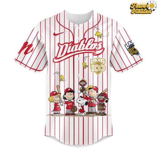 Diablos Rojos del México 100 Años De Historia Peanuts Night Special Baseball Jersey