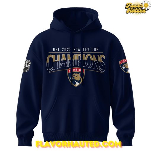 Florida Panthers Champion NHL 2025 Stanley Cup Navy Blue Hoodie
