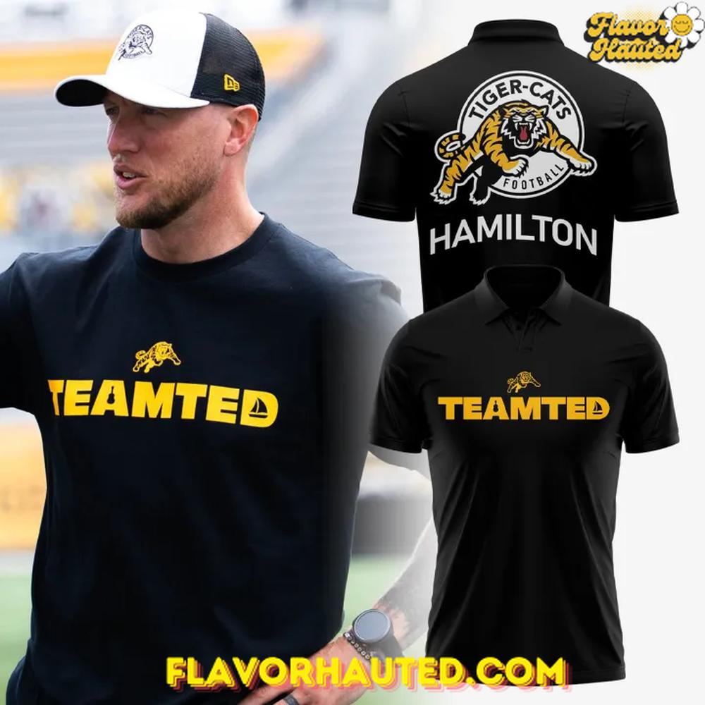 Hamilton Tiger-Cats x Team Ted Special 2025 Polo Shirt Hamilton Tiger-Cats x Team Ted Special 2025 Polo Shirt