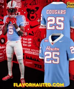 Houston Cougars Uniform Set for 2025 Blue Football Jersey
