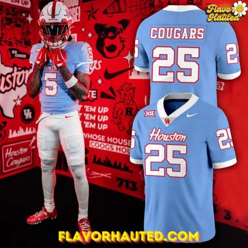 Houston Cougars Uniform Set for 2025 Blue Football Jersey