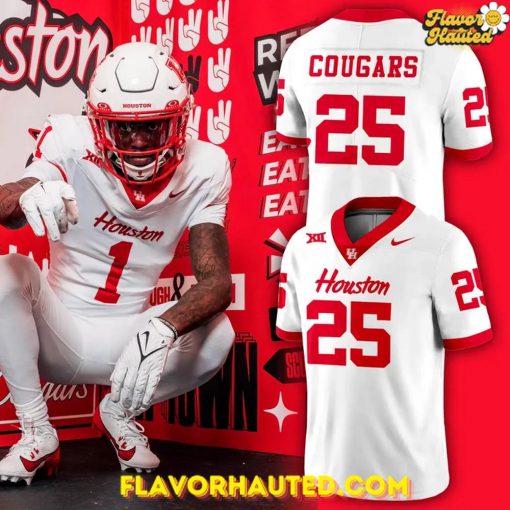 Houston Cougars Uniform Set for 2025 White Football Jersey