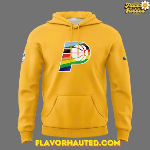 Indiana Pacers 2025 Pride Month Special Edition Yellow Hoodie