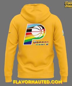 Indiana Pacers 2025 Pride Month Special Edition Yellow Hoodie 3