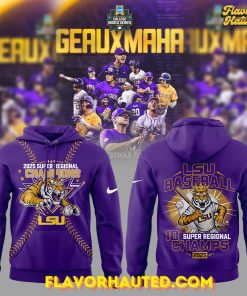 LSU Tigers Baseball 2025 Super Regional Champions Purple Hoodie