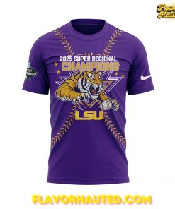 LSU Tigers Baseball 2025 Super Regional Champions Purple T-Shirt