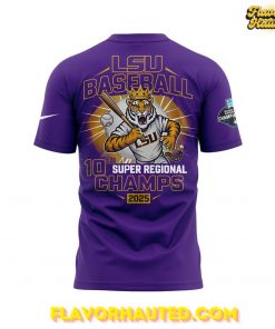 LSU Tigers Baseball 2025 Super Regional Champions Purple T Shirt 3