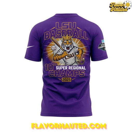LSU Tigers Baseball 2025 Super Regional Champions Purple T-Shirt