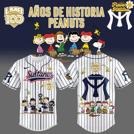 Sultanes de Monterrey 100 Años De Historia Peanuts Night Special Baseball Jersey