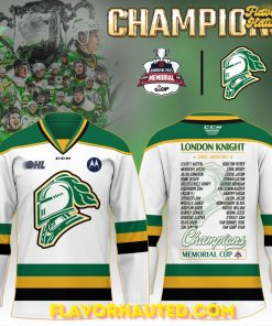 London Knights Champions Memorial Cup 2025 VCPO White Hockey Jersey