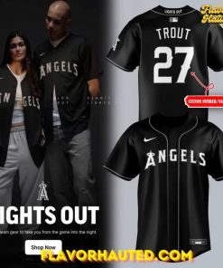 Los Angeles Angels Black Lights Out Custom Baseball Jersey