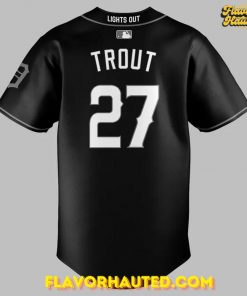 Los Angeles Angels Black Lights Out Custom Baseball Jersey 2