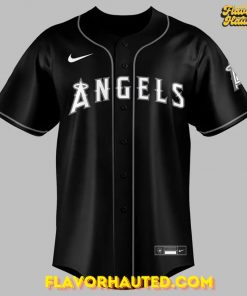 Los Angeles Angels Black Lights Out Custom Baseball Jersey