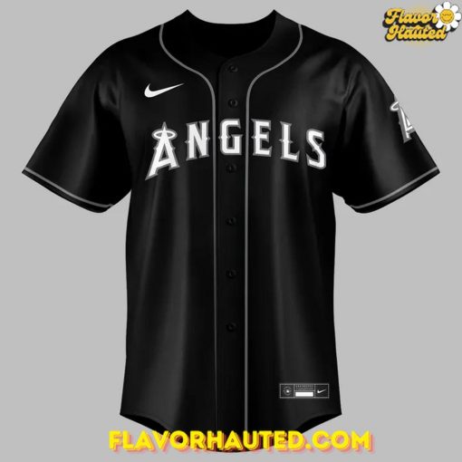 Los Angeles Angels Black Lights Out Custom Baseball Jersey
