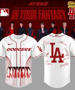 Los Angeles Dodgers x ATEEZ 2025 World Tour Baseball Jersey