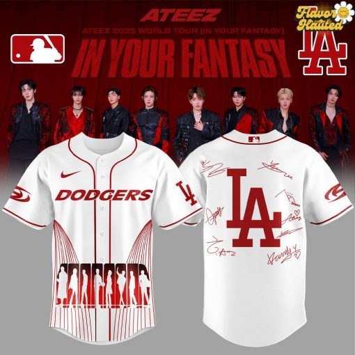 Los Angeles Dodgers x ATEEZ 2025 World Tour Baseball Jersey