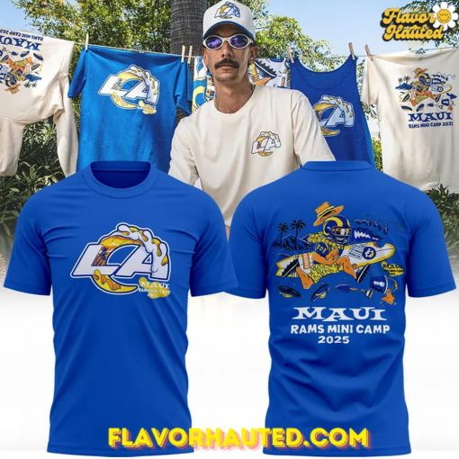 Los Angeles Rams Maui Mini Camp 2025 Tropical T-Shirt