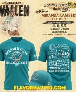 Miami Dolphins and Morgan Wallen Hard Rock Stadium 2025 Special Concert T-Shirt