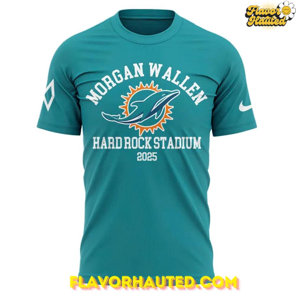 Miami Dolphins and Morgan Wallen Hard Rock Stadium 2025 Special Concert T-Shirt Miami Dolphins and Morgan Wallen Hard Rock Stadium 2025 Special Concert T-Shirt