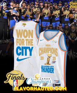 NBA Champions 2025 Oklahoma City Thunder “Won For The City” White Basketball Jersey
