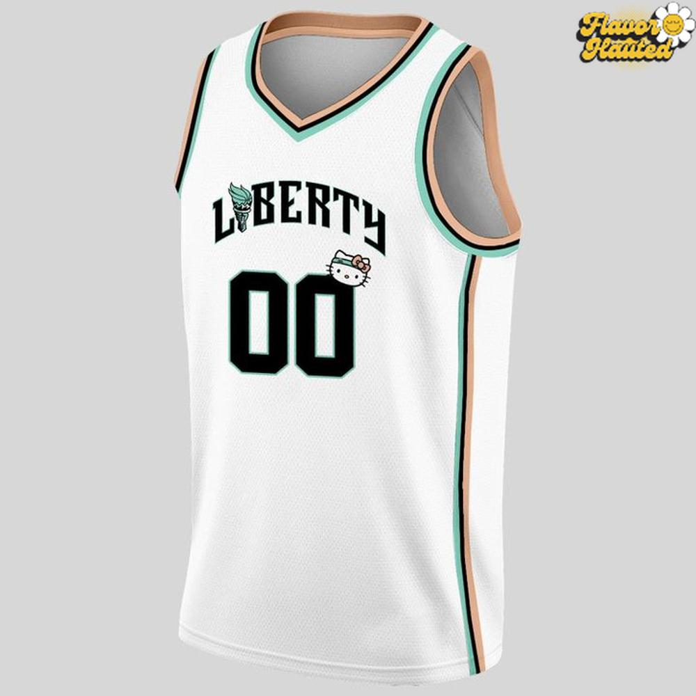 New York Liberty Hello Kitty Charm Special Basketball Jersey New York Liberty Hello Kitty Charm Special Basketball Jersey