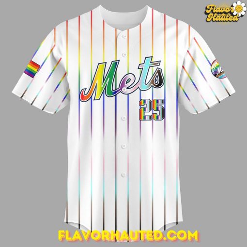 New York Mets Celebrate Pride Month 2025 Striped Baseball Jersey