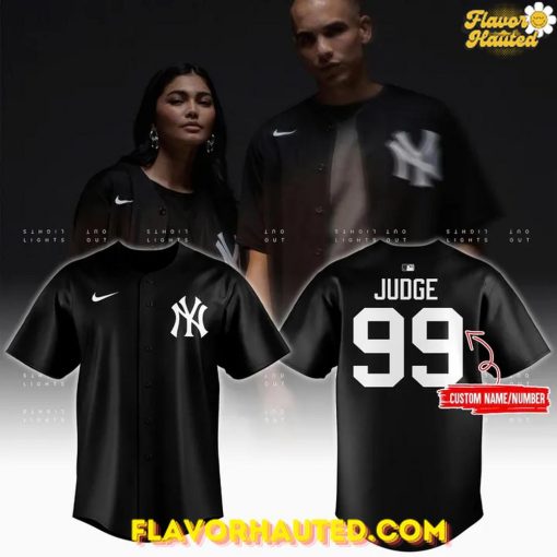 New York Yankees Aaron Judge Black Lights Out Baseball Jersey