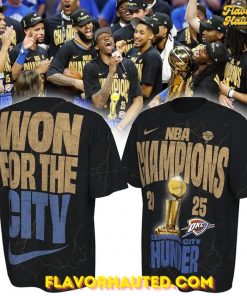 OKC Thunder 2025 NBA Champions Nike On-Court Black T-Shirt
