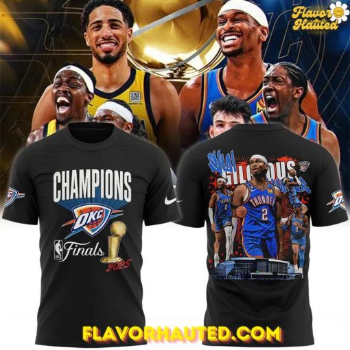Oklahoma City Thunder Champions NBA 2025 Black T-Shirt
