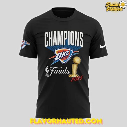 Oklahoma City Thunder Champions NBA 2025 Black T-Shirt