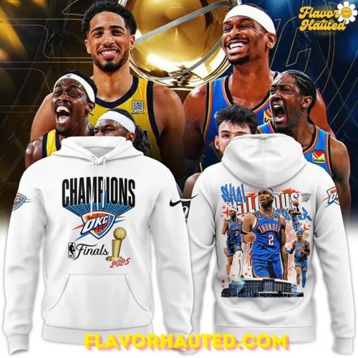 Oklahoma City Thunder Champions NBA 2025 White Hoodie