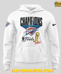 Oklahoma City Thunder Champions NBA 2025 White Hoodie