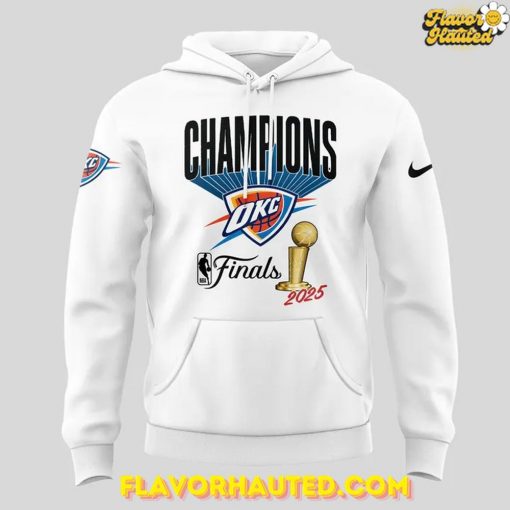 Oklahoma City Thunder Champions NBA 2025 White Hoodie