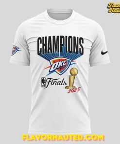 Oklahoma City Thunder Champions NBA 2025 White T-Shirt